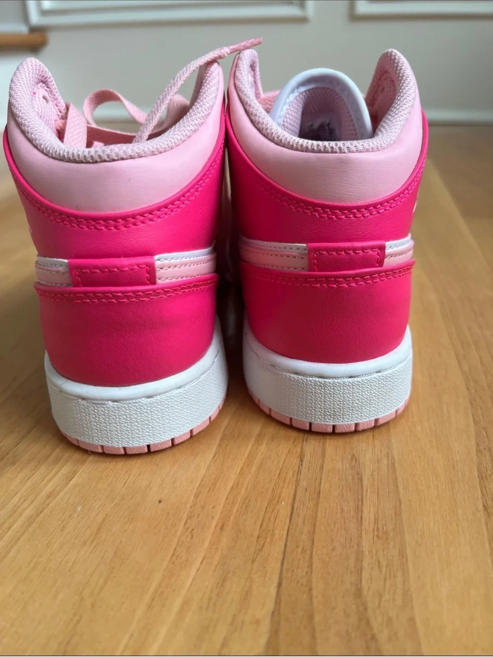 Nike Kids Pink High-Top Sneakers in Dual Pink and White